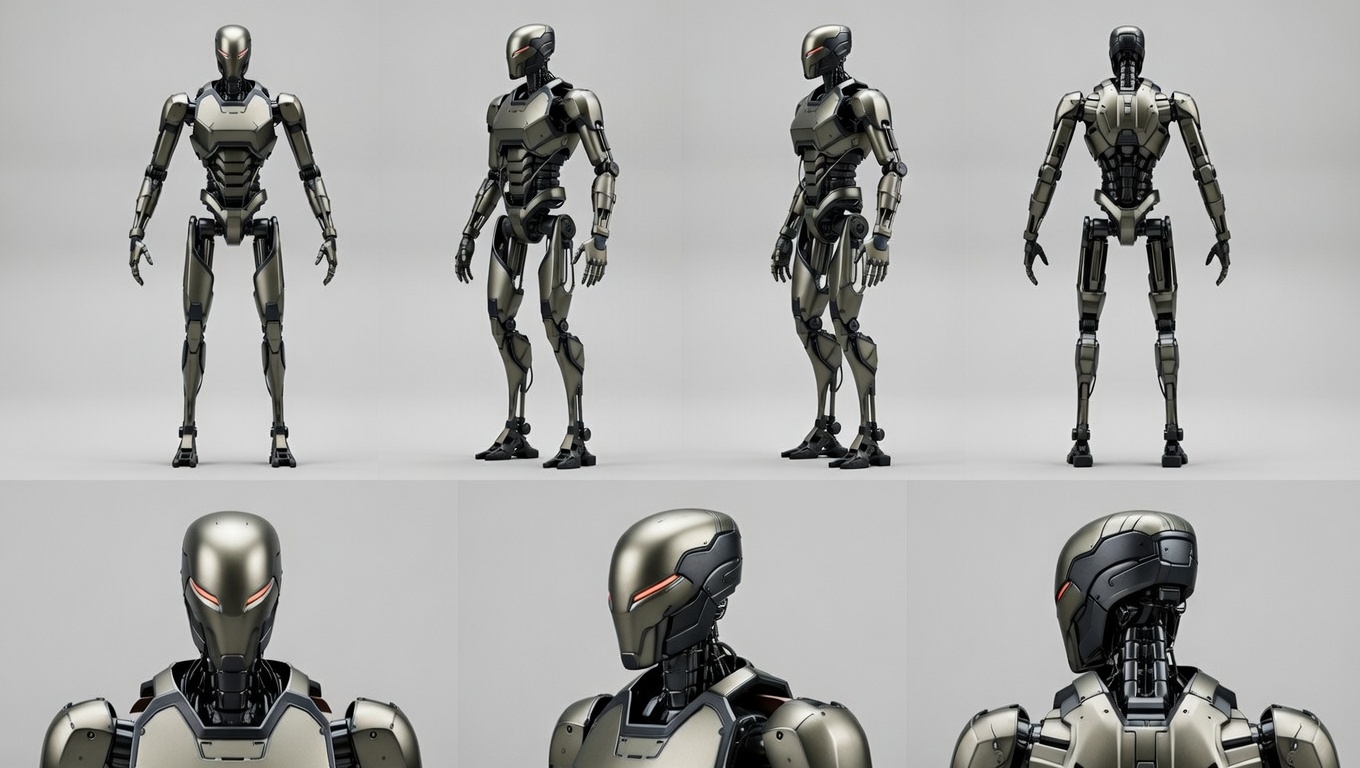 Robot character reference sheet